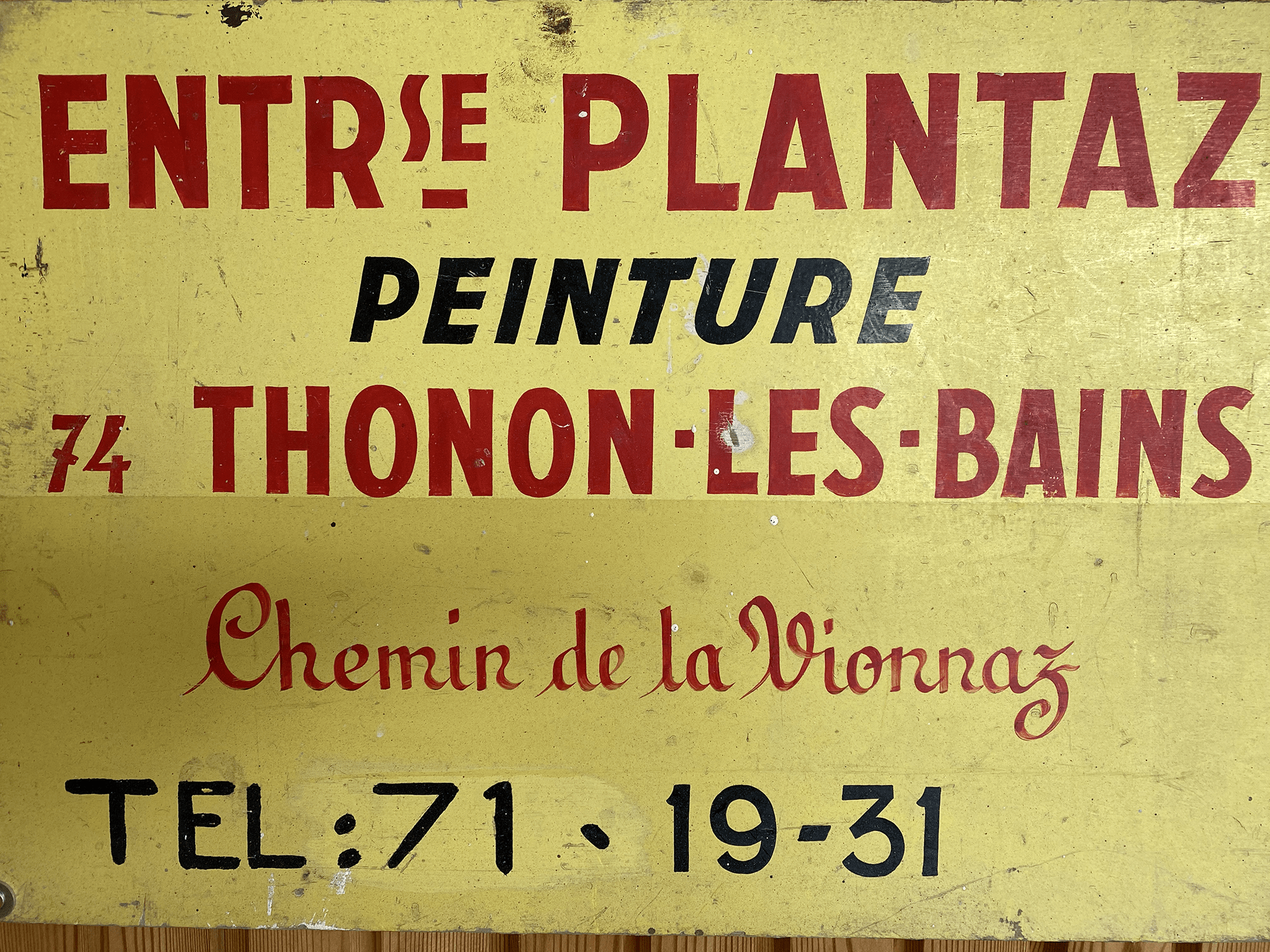 enseigne ancienne de plantaz peinture